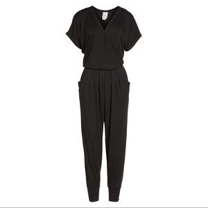 Loveappella short sleeve wrap top jumpsuit